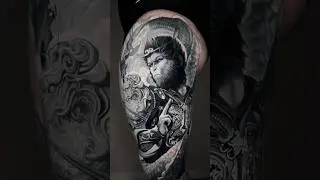 Watch as two talented artists come together to create stunning tattoo 🤯#drawing_complex #tattoo