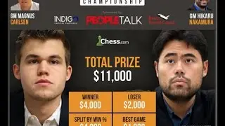 GM Carlsen vs GM Nakamura Blitz Battle Championship Chess.com 2016