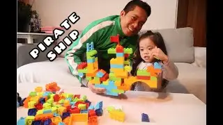 Pirate Ship Mega Bloks Junior Builders. Building Blocks Idea. Learning Video for Kids