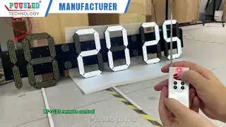PUUSLED WEEKLY Outdoor LED wall clock！GPS automatic time adjustment！RF remote control！