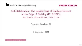 230901 Self-Stabilization: The Implicit Bias of Gradient Descent at the Edge of Stability