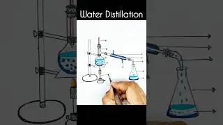 How to draw Water distillation #drawing #easydrawing #chemistry #experiment #howtodraw #apparatus