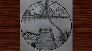 How To Drawing Island Esper Scenery || Beautiful Island Esper Scenery Drawing