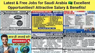 Latest & Free Jobs for Saudi Arabia 🇸🇦 Excellent Opportunities!! Gulf jobs, Saudi jobs! Bulk jobs