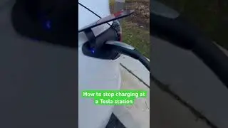 How to stop charging at a Tesla station #shorts