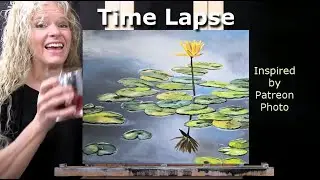 LILY PAD POND-Learn How to DRAW and PAINT with Acrylics-Easy Beginner Acrylic Painting Tutorial