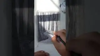 Easy pencil painting- forest #creativeart #easydrawing #pencildrawing #painting