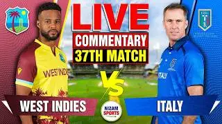 🔴Live: West Indies vs Italy | 37th Match | Live Cricket Score & Commentary