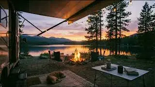 Cozy Camper Evening | Sunset by the Lake with my Dog