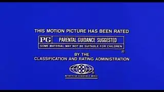 MPAA Rating Card (PG, 2008)
