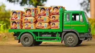 Ashok Leyland Truck ParleG Loading Video | Jcb Tractor Cartoon | jcb video | Cartoon video |CSM TOYS
