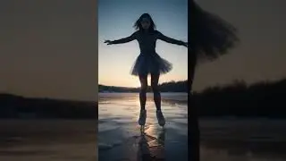 Blades Over Ice #ai #shorts #figureskating  #frozenlake #ice  #cracks