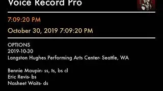 OPTIONS 2019-10-30 (Bennie Maupin/Eric Revis/Nasheet Waits)
