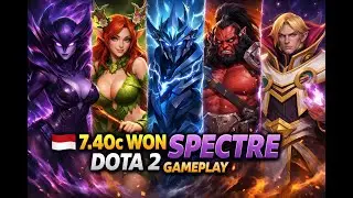 🇮🇩 7.40c WON Spectre Dota 2 Gameplay. Spectre, Enchantress, Razor, Axe, Invoker.