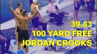 Jordan Crooks 39.83 100 Free NCAA Record Full Race (Full Speed)