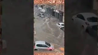 In France, the streets of Cannes turned into rivers this following torrential rain #france #shorts