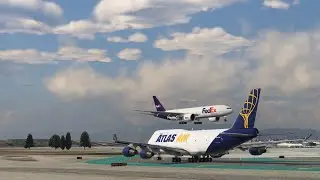 X-PLANE 12 LIVE / Los Angeles-Yuma / heavy real weather / B744F