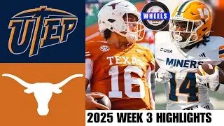 #7 Texas vs UTEP Highlights | Week 3 | 2025 College Football Highlights
