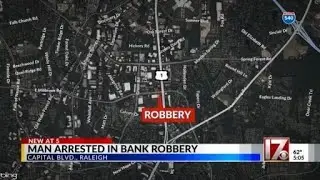 Clayton felon caught after Raleigh bank robbery