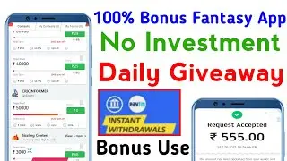 New Fantasy App 2022 Bonus use|Paytm withdraw fantasy app|H2H contest join|Cricket Fantasy App 2022