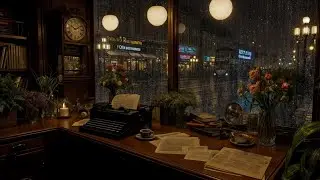 Golden Night Rain | Rain on the Window & Smooth Jazz for Deep Sleep