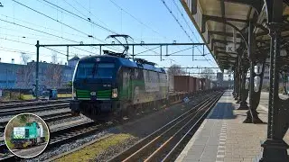 RTB Cargo 193 732 met PCC Shuttle komt door station Hengelo!