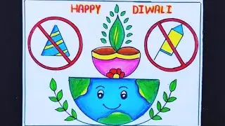Green Diwali Drawing|Diwali Drawing|Green  Diwali Poster|Green Diwali Chart|EcoFriendly Diwali Chart