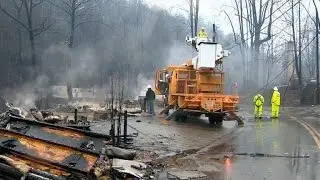 Firefighters search scorched homes in Gatlinburg area