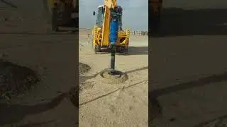 FENCING DRILLING WITH SKID STEER JCB 3CX AUGER ATTACHMENT