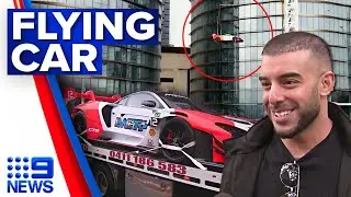 Crane lifts McLaren up 57 floors into $39m penthouse in Melbourne | 9 News Australia