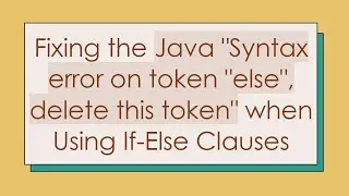 Fixing the Java 