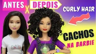 Como cachear o cabelo da boneca Barbie - DIY Cachos pequenos