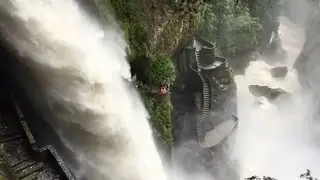 Massive waterfall staircase in Ecuador