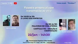 O LIVRO DOS ESPÍRITOS E PALAVRAS DE VIDA ETERNA CAPÍTULO 172 ORAÇÃO E COOPERAÇÃO 22/01/26