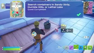 Как легко обыскать контейнеры в локациях Sandy Strip, Humble Hills или Lethal Labs в Fortnite Quest!
