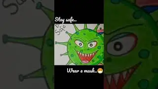 Drawing of coronavirus/save earth from coronavirus #shorts #ytshorts