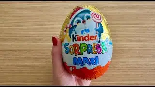 Christmas 2024 Kinder Surprise Maxi Egg | NEW Penguin & Bear Toys | Cute ASMR Unboxing 🎄
