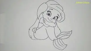 DIBUJOS PARA PRINCIPIANTES: Cómo dibujar a la sirenita