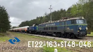 [PKPC] Duet ET22-163 + ST48-046 w planie 244046 z cysternami z Hrubieszowa [4K]