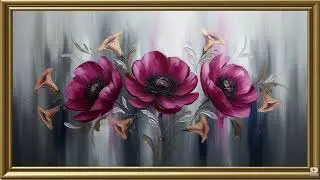 Classic rose painting | Gold-framed art for TV | Art wallpaper for TV (1 hour)