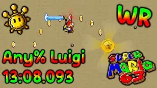 Super Mario 63 Any% Luigi Speedrun 13:08.093 (WR)