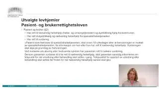 Pasient- og brukerrettighetsloven 1 av 2