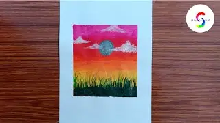 Easy Sunset Painting for Beginners | Relaxing Acrylic Art Tutorial | Sima art hub''