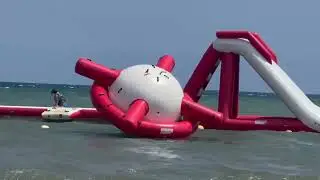 Sea Slide & Float Fun at Playa Del Alamillo, Mazarr&oacute;n, Spain. 29.07.2025.