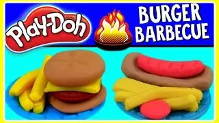 Play Doh Burger Barbecue TOY!  DIY Make Your Own Play Doh Burgers, Hot Dogs, Fries, & MORE! Kids Pla