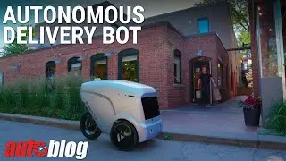 An autonomous delivery bot is roaming the streets of Michigan