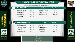 Redbacks Over 40 v ECT Shockers