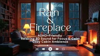 🌧️🔥🌙 Rain & Fireplace &ndash; ADHD-Friendly Relaxing 8D Sound for Focus & Calm | Cozy Cabin Ambience