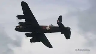 WW2 Avro Lancaster Bomber Aircraft Beside The Seaside at Eastbourne Airshow 2022