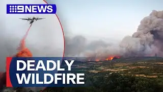 Thousands evacuate as huge wildfire tears through southern France | 9 News Australia